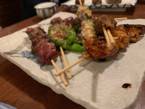 備長炭で焼き上げた焼きとりの盛り合わせ,原商店街炭焼酒場だいだい